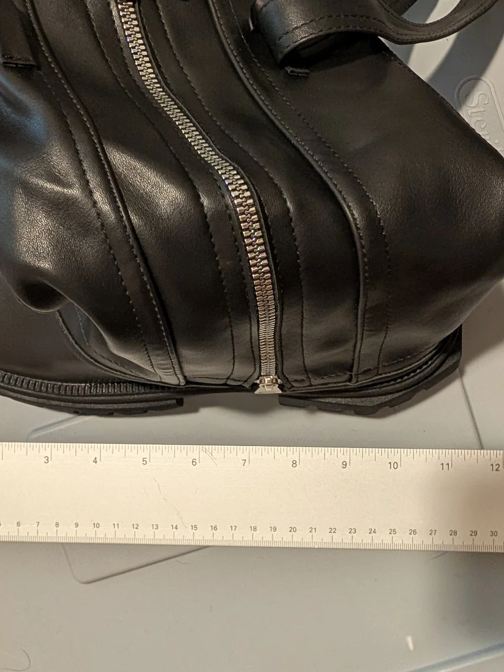 Black Chunky Platform Ankle Asylum Boots with Zipper & Buckle new In Box - Picture 4 of 5